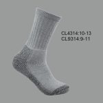 Men’s Cotton Crew Heavy Duty Socks, Grey with Dark Grey Bottom, (1 Dozen, 12 Pairs)