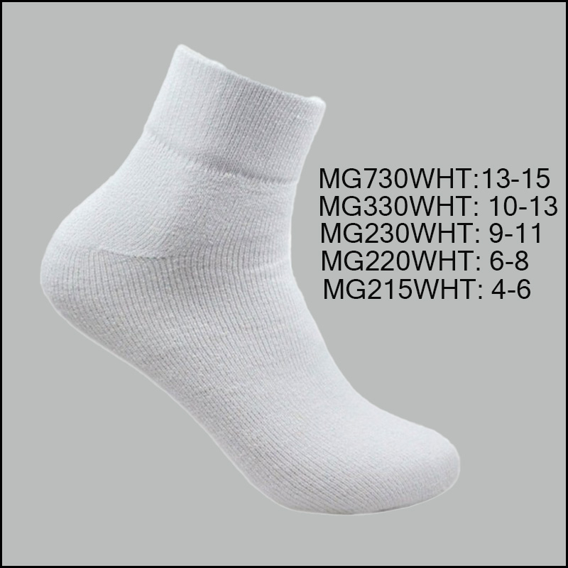 MG230WHT-0 Men’s Cotton Ankle Sports Socks, Solid White, (1 Dozen, 12 Pairs) - Image 1
