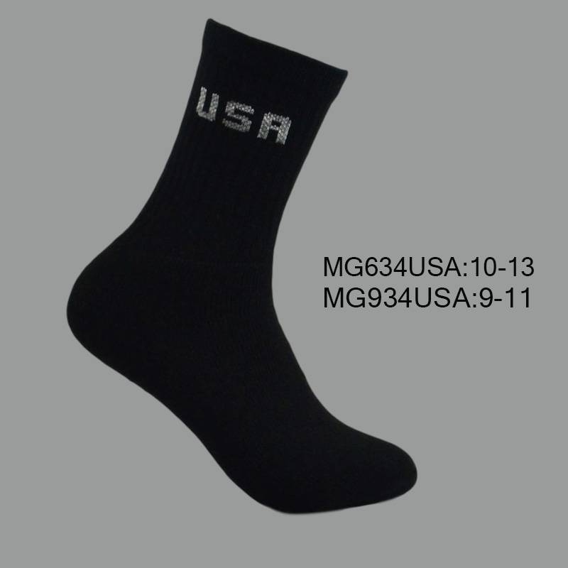 MG634-10.934-9 Men’s Cotton Crew Sports Socks, Solid Black ,(1 Dozen, 12 Pairs) - Image 1