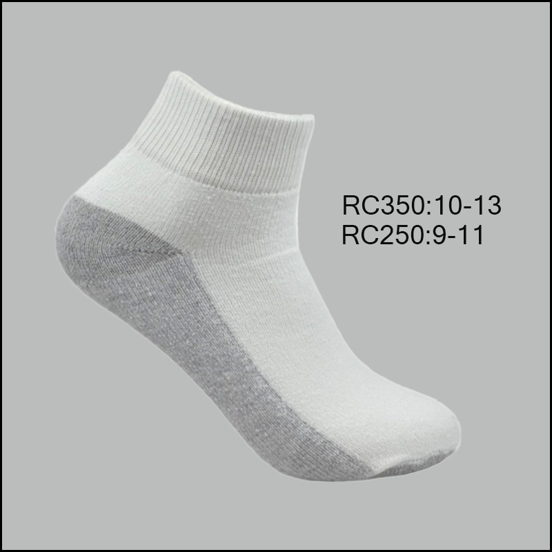 RS450-13.350-10. 250-9 Men’s Cotton Ankle Sports Socks, Grey Bottom, (1 Dozen, 12 Pairs) - Image 1