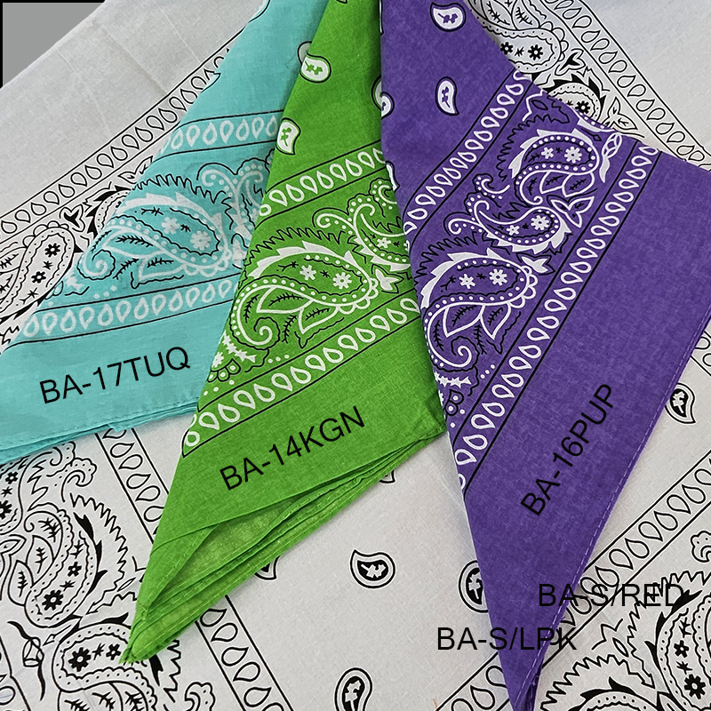 BA--01 BANDANAS HANDKERCHIEF , Cotton Designed, MULTI COLOR , (1 Dozen, 12 pieces) - Image 1