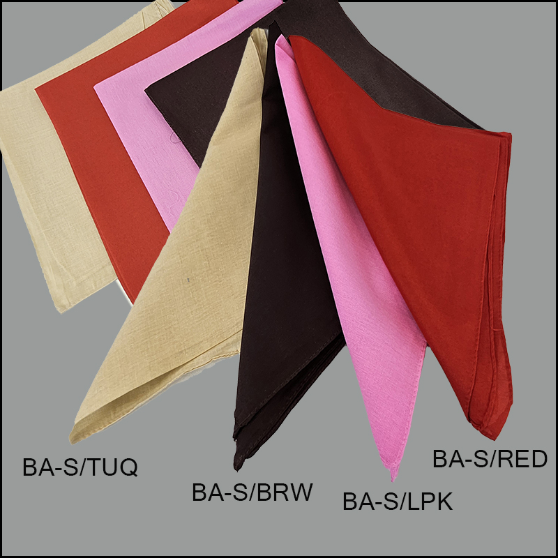 BA-S- RED BANDANAS HANDKERCHIEF , Cotton, Solid Color , MULTI COLOR , (1 Dozen, 12 pieces) - Image 1