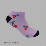 Women's Socks Spandex, Low Cut , Multi Color, Black H/T, Fruit Pattern, ASST ,(1 Dozen, 12 Pairs) - Image 3