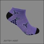 Women's Socks Spandex, Low Cut , Multi Color, Black H/T, Fruit Pattern, ASST ,(1 Dozen, 12 Pairs) - Image 6