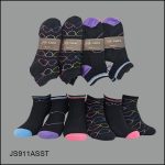 Women Socks Spandex, Low Cut , Black, multi Pattern, Multi Color H/T, ASST ,(1 Dozen, 12 Pairs)