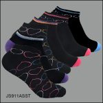 Women Socks Spandex, Low Cut , Black, multi Pattern, Multi Color H/T, ASST ,(1 Dozen, 12 Pairs) - Image 2
