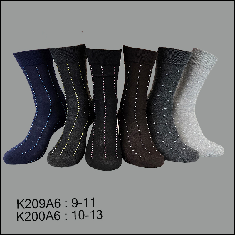 K200A 001 Men's Dress Socks, Crew, Assorted-6 Colors , (1 Dozen, 12 Pairs) - Image 1