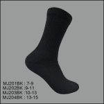 Diabetic Socks, Crew , Solid Black , (1 Dozen, 12 Pairs) - Image 2