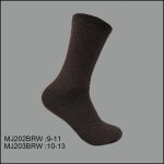 Diabetic Socks, Crew , Solid Brown , (1 Dozen, 12 Pairs) - Image 2