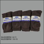 Diabetic Socks, Crew , Solid Brown , (1 Dozen, 12 Pairs) - Image 3