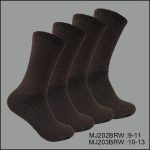 Diabetic Socks, Crew , Solid Brown , (1 Dozen, 12 Pairs)
