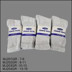 Diabetic Socks, Crew , Solid Grey , (1 Dozen, 12 Pairs) - Image 2