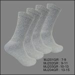 Diabetic Socks, Crew , Solid Grey , (1 Dozen, 12 Pairs)