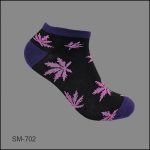 Women's Socks Spandex, Low Cut ,Black Socks, Multi Color Leaves Pattern, ASST ,(1 Dozen, 12 Pairs) - Image 2
