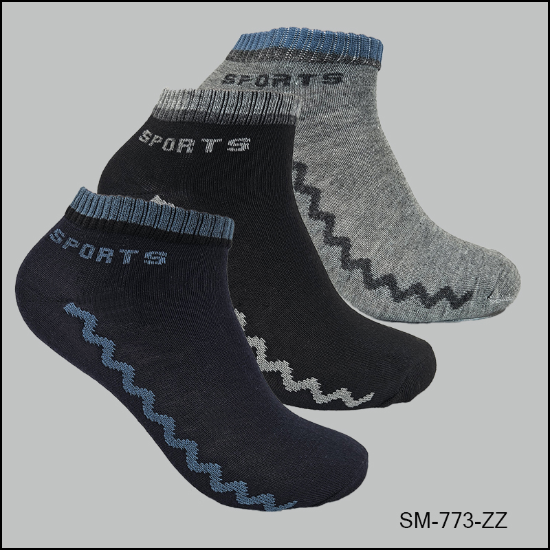 SM-773-ZZ-005 Stretch fit Spandex Socks, Low Cut , Multi Color, Z Pattern, ASST ,(1 Dozen, 12 Pairs) - Image 1
